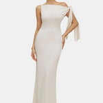 Rachel – Asymmetrical Twist Knot Mermaid Maxi Dress