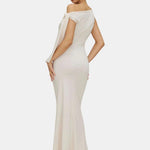Rachel – Asymmetrical Twist Knot Mermaid Maxi Dress