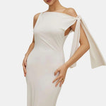 Rachel – Asymmetrical Twist Knot Mermaid Maxi Dress