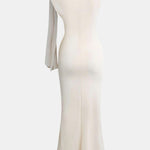 Rachel – Asymmetrical Twist Knot Mermaid Maxi Dress