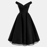 Rania – Wrap V-Neck Sleeveless Wedding Guest Dress in Black