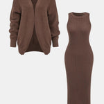 Reese – Ribbed Knit Dress and Cardigan Set