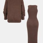Reese – Ribbed Knit Dress and Cardigan Set