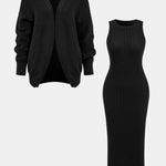 Reese – Ribbed Knit Dress and Cardigan Set