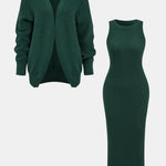 Reese – Ribbed Knit Dress and Cardigan Set