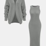 Reese – Ribbed Knit Dress and Cardigan Set