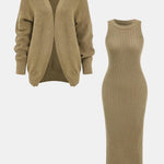 Reese – Ribbed Knit Dress and Cardigan Set