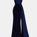 Remy – Strapless Merlot Maxi Dress with Sculpted Silhouette