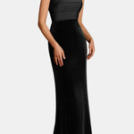 Remy – Strapless Merlot Maxi Dress with Sculpted Silhouette