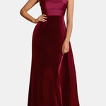 Remy – Strapless Merlot Maxi Dress with Sculpted Silhouette