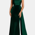 Remy – Strapless Merlot Maxi Dress with Sculpted Silhouette