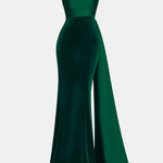 Remy – Strapless Merlot Maxi Dress with Sculpted Silhouette