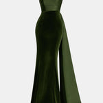 Remy – Strapless Merlot Maxi Dress with Sculpted Silhouette