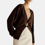 Riley – Golden Button Knit Cardigan