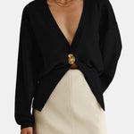 Riley – Golden Button Knit Cardigan