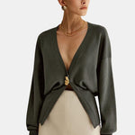 Riley – Golden Button Knit Cardigan