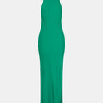 Rivka – Satin Maxi Dress with Draped Back and Elegant Split