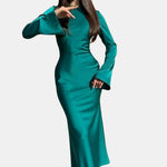 Roberta – Elegant Slim Satin Maxi Dress