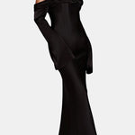 Royalty – Off-Shoulder Cowl Neck Maxi Dress