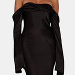 Royalty – Off-Shoulder Cowl Neck Maxi Dress