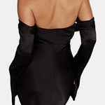 Royalty – Off-Shoulder Cowl Neck Maxi Dress