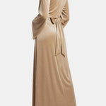 Safiya – Flared Sleeve Velvet – Abaya Dress