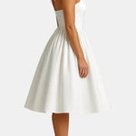 Samira – Elegant Halter Neck Midi Dress with Flared Skirt