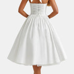 Samira – Elegant Halter Neck Midi Dress with Flared Skirt