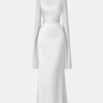 Saphira – Split Sleeve Satin Gown
