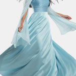 Saphira – Split Sleeve Satin Gown