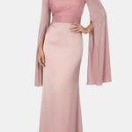 Saphira – Split Sleeve Satin Gown