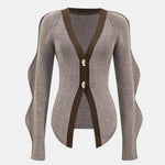 Sara – Solid Knit Button Cardigan
