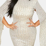 Saskia - Glitter Bell Sleeve Mermaid Prom Dress