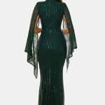 Saskia - Glitter Bell Sleeve Mermaid Prom Dress