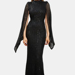 Saskia - Glitter Bell Sleeve Mermaid Prom Dress