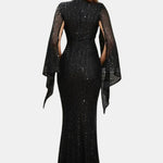 Saskia - Glitter Bell Sleeve Mermaid Prom Dress