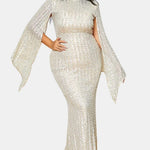 Saskia - Glitter Bell Sleeve Mermaid Prom Dress