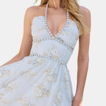 Scarlette – Halter Maxi Dress in Peach Tapestry