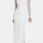 Selvara – Sheer Mesh Slit Long Dress