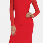 Selvara – Sheer Mesh Slit Long Dress