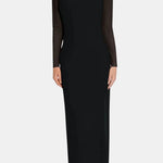 Selvara – Sheer Mesh Slit Long Dress