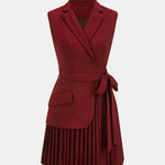 Serenica – Pleated Sleeveless Blazer Dress