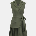 Serenica – Pleated Sleeveless Blazer Dress