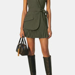 Serenica – Pleated Sleeveless Blazer Dress