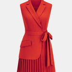 Serenica – Pleated Sleeveless Blazer Dress