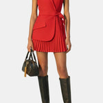 Serenica – Pleated Sleeveless Blazer Dress