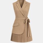 Serenica – Pleated Sleeveless Blazer Dress