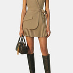 Serenica – Pleated Sleeveless Blazer Dress