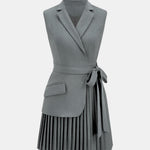 Serenica – Pleated Sleeveless Blazer Dress