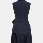 Serenica – Pleated Sleeveless Blazer Dress
